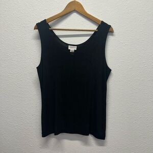 Chicos Travelers Black Slinky‎ Knit Minimalist Sleeveless Scoop Neck Top 3 (XL)